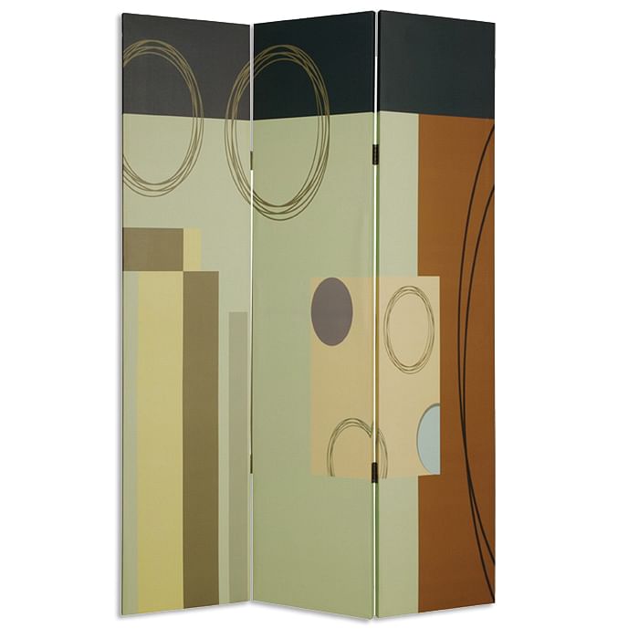 1″ x 48″ x 72″ Multi Color Wood Canvas 3 Panel Screen