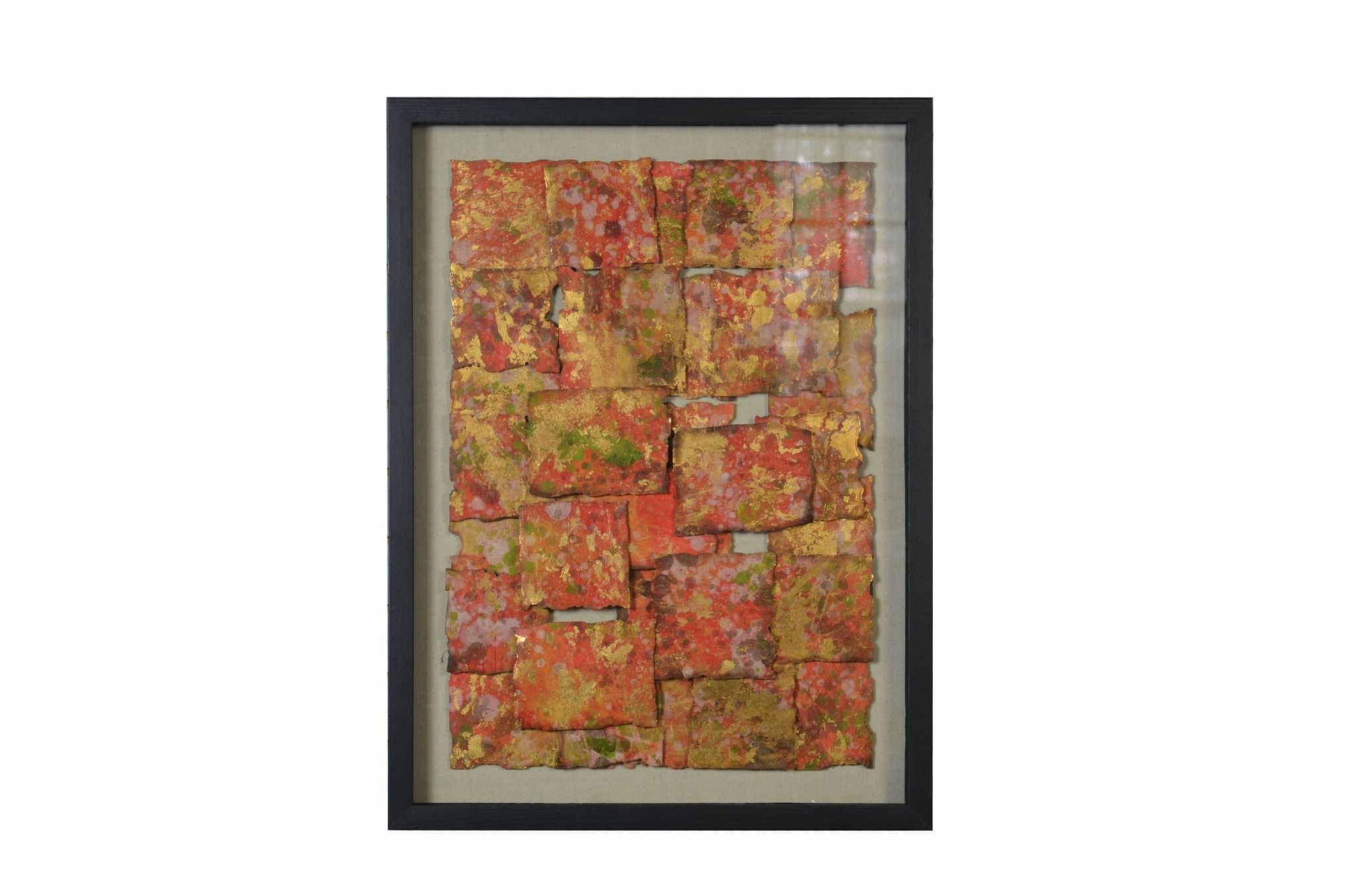 14″ x 2″ x 32″ Multicolor, Glass And Paper – Shadow Box