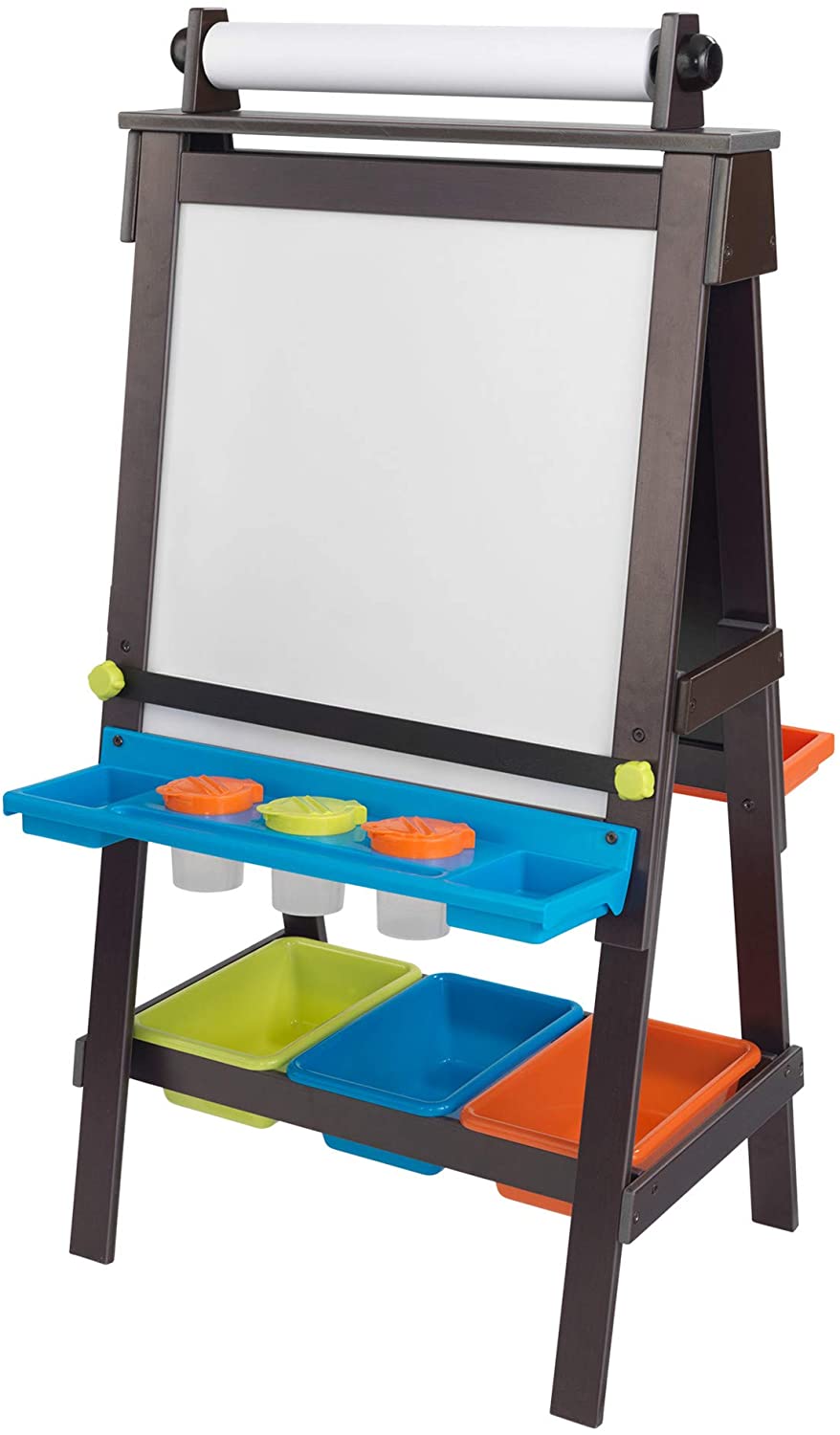 Kid Kraft Wooden Storage Easel with Dry Erase and Chalkboard