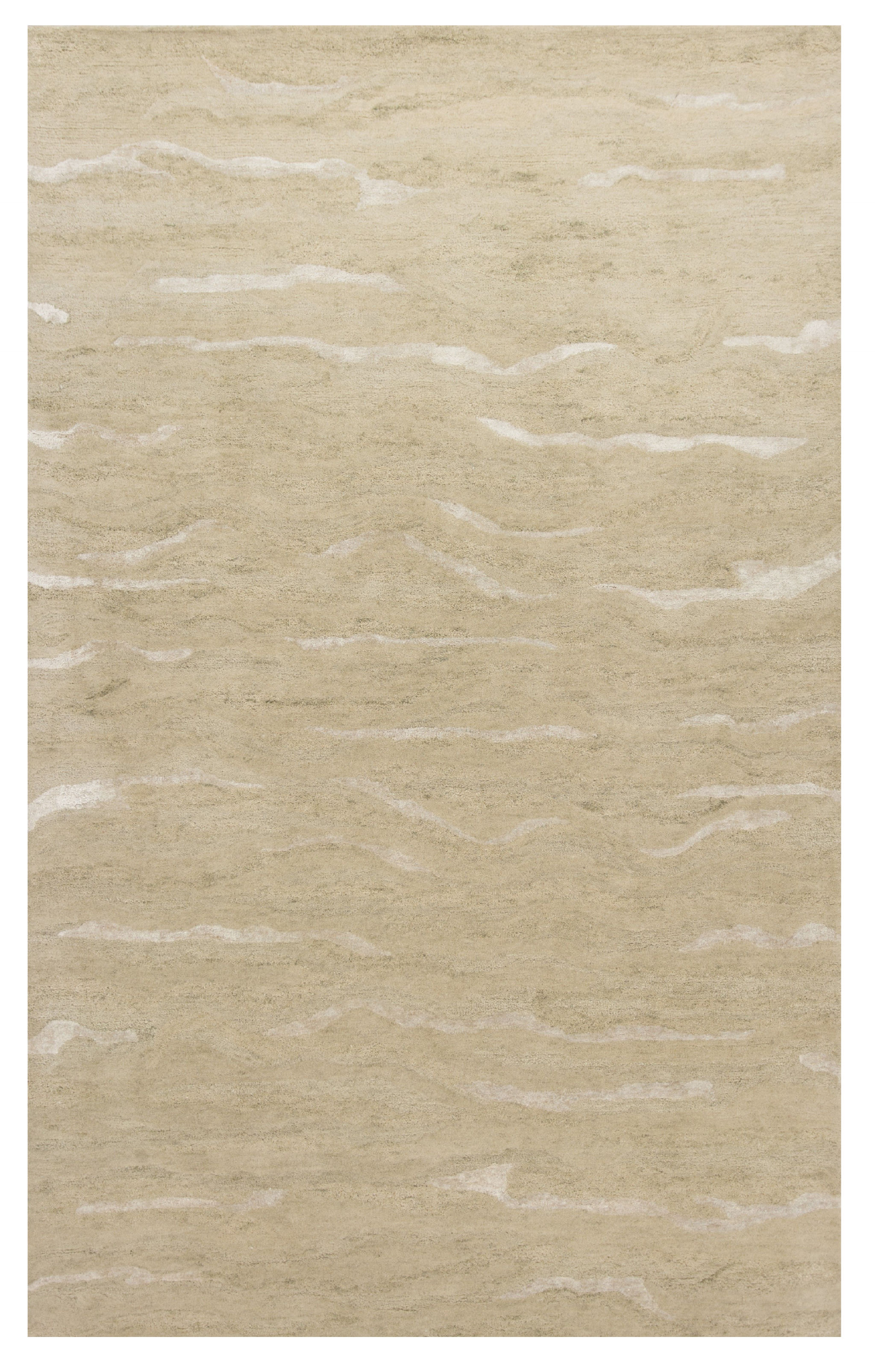 5’x7′ Beige Hand Tufted Abstract Indoor Area Rug
