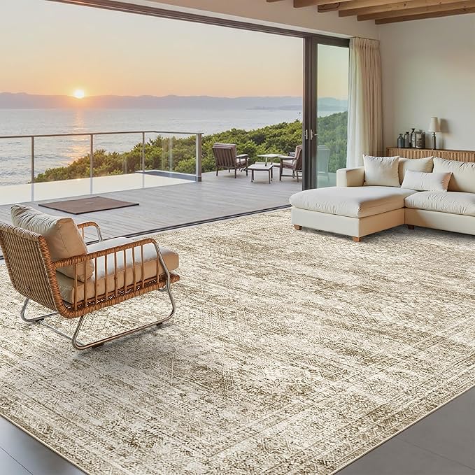Washable Area Rug 8x10, Large Soft Rugs for Living Room