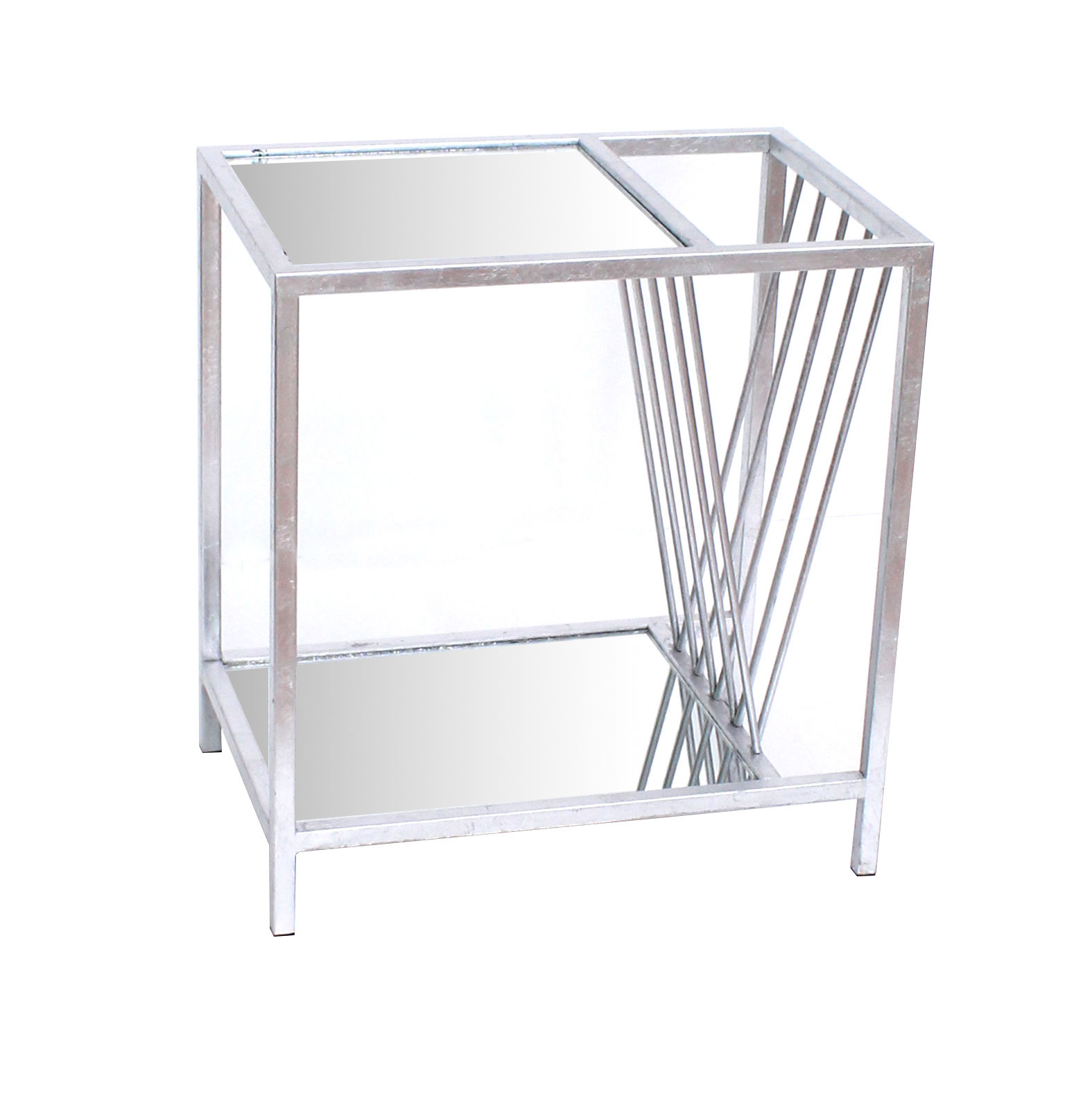 15″ x 23″ x 24″ Silver Metal End Table