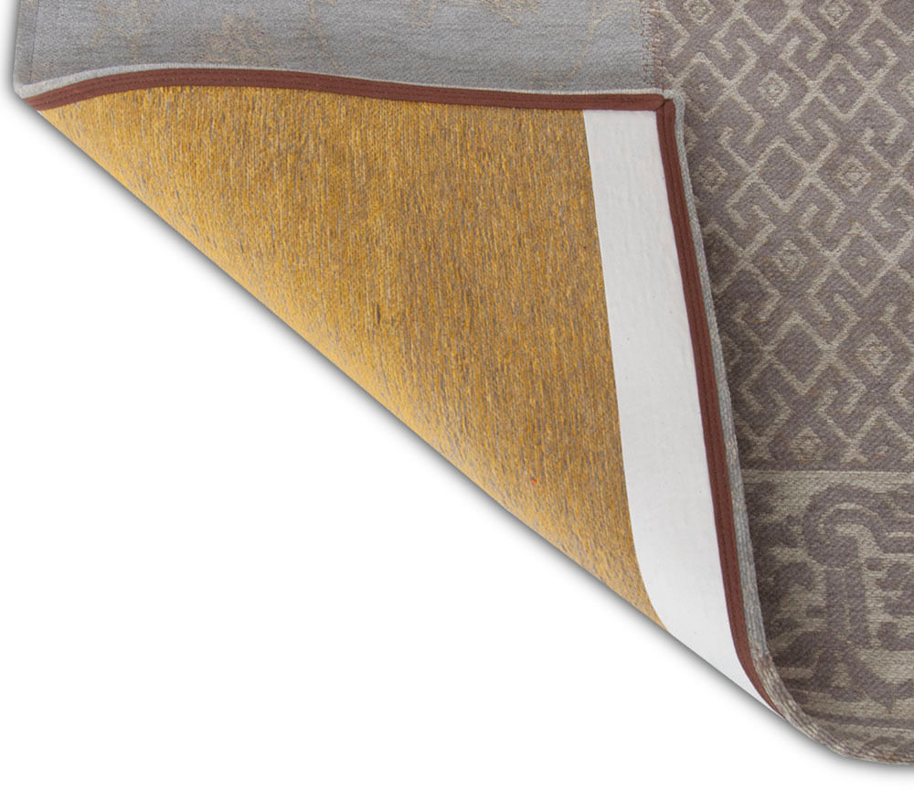 2.5′ x 5′ Yellow and Gray Patchwork Design Area Rug