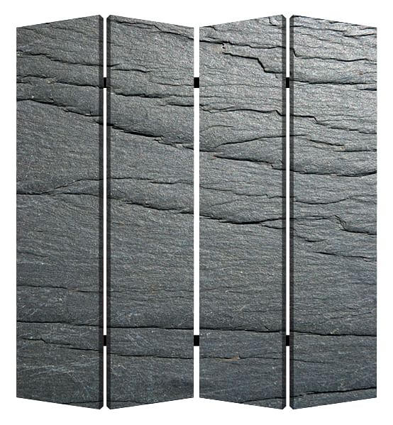 1″ x 84″ x 84″ Multi Color Wood Canvas Black Slate Screen